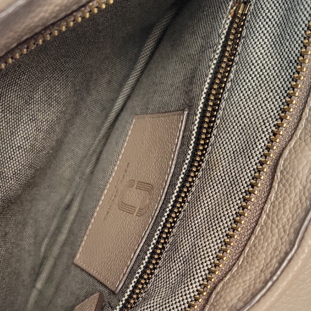 Marc Jacobs Taupe Interlock Leather  Crossbody Bag with Gold Accents - Picture 8 of 8